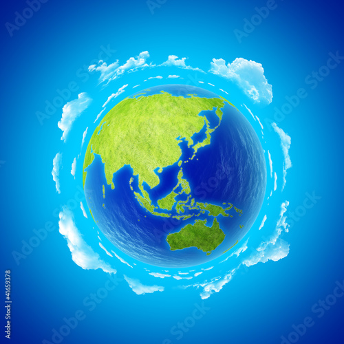 Photo: Asia. Beautiful Earth with clouds. Eastern hemisphere. Asia. Beautiful Earth with clouds. Eastern hemisphere.