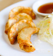 japanese food gyoza on white plate