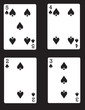 5,4,3,2 of Spades! Vector eps 8