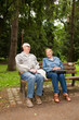 Happy senior couple in the park