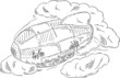 airship at clouds