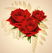 A fényképek részletei Vintage background with red roses