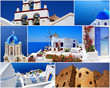Collage of Santorini island, Greece travel images