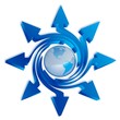 Arrows and globe