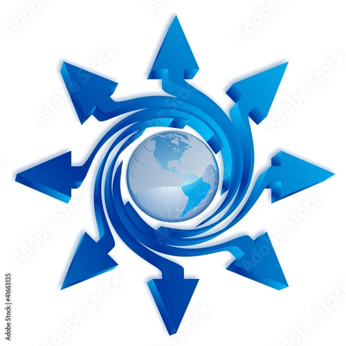 Illustration: Arrows and globe Arrows and globe
