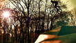 Bicycle stunts at sunset Bicycle stunts at sunset