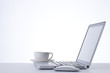 personal computer and coffee