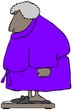 Chubby Woman Standing On Scales