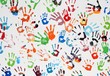 Foto: colored hand prints colored hand prints