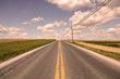 country road with yellow line