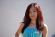 Portrait of Asian girl with a light blue dress 1