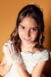 Portrait of a Cute Little Girl in her First Communion Day Portrait of a Cute Little Girl in her First Communion Day