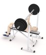 3d render of artifical male benchpressing