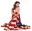 Photo: Beautiful Brunette Pin Up Style Girl in Studio Beautiful Brunette Pin Up Style Girl in Studio