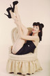 Pin Up Style Girl in Studio