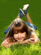 Child Outdoors in the Grass