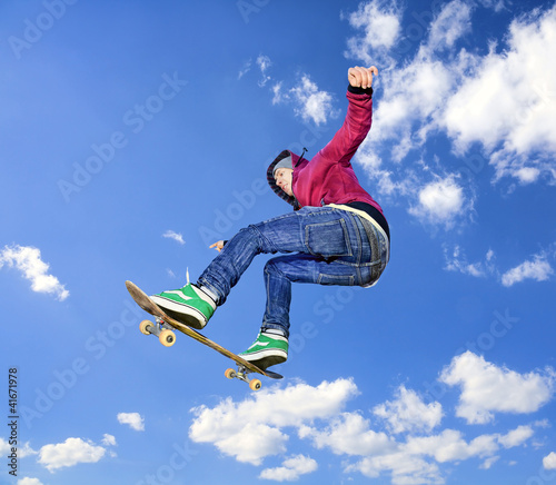 Photo: Skateboarder high in air Skateboarder high in air