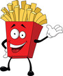 Illustration of fried potato cartoon