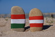 Austria and Hungary on colourful stones