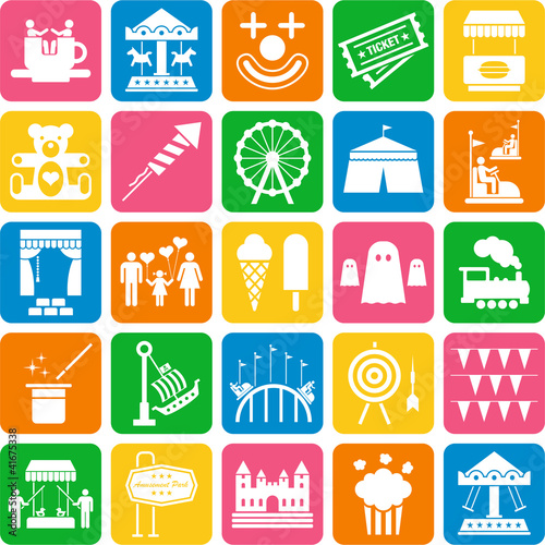 Vector: Amusement Park icons Amusement Park icons