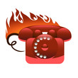 Hot-Line Vintage Analogue Phone Icon Hot-Line Vintage Analogue Phone Icon