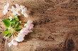 flowers on wooden background