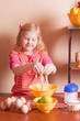 little girl in the kitchen