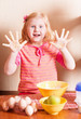 little girl in the kitchen