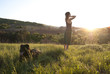 Beautiful girl and her dog