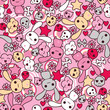 Seamless pattern with doodle. Vector kawaii illustration.