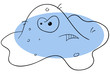 Vector blue amoeba is isolated on a white background