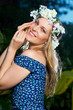 portrait of the young beautiful woman outdoors