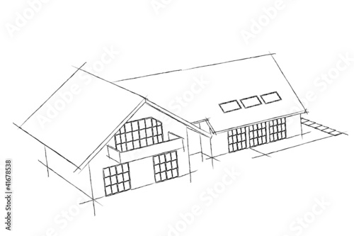 Vector: Skizze Haus Skizze Haus