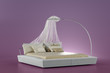 Modern bed on pink  background