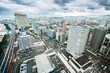 Fukuoka city skyscrapers seen from high above Fukuoka city skyscrapers seen from high above