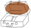 Vector suitcase is isolated on a white background