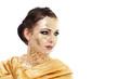 Gold face make-up