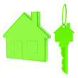 Öko Haus und Schlüssel grün Öko Haus und Schlüssel grün