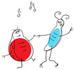 Vector dancing bugs is isolated on a white background