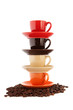 Stacked cups and saucers Stacked cups and saucers