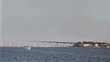 Sailing motor boat in the bay, time lapse Sailing motor boat in the bay, time lapse