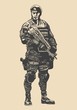 Vector: soldiers in uniforms with guns soldiers in uniforms with guns