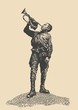 Soviet Young Pioneer blows the bugle
