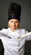 woman chef ready for sushi