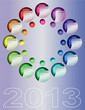 Vektor: Farbiger Kalender 2013 (englisch, Woche beginnt mit Sonntag) Farbiger Kalender 2013 (englisch, Woche beginnt mit Sonntag)
