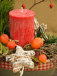 Natural christmas arrangement with candle Natural christmas arrangement with candle