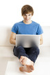 Happy man with a laptop