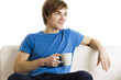 Drinking coffee