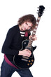 Foto: Portrait of a man with guitar enjoy the music Portrait of a man with guitar enjoy the music