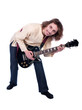 Foto: Portrait of a man with guitar enjoy the music Portrait of a man with guitar enjoy the music